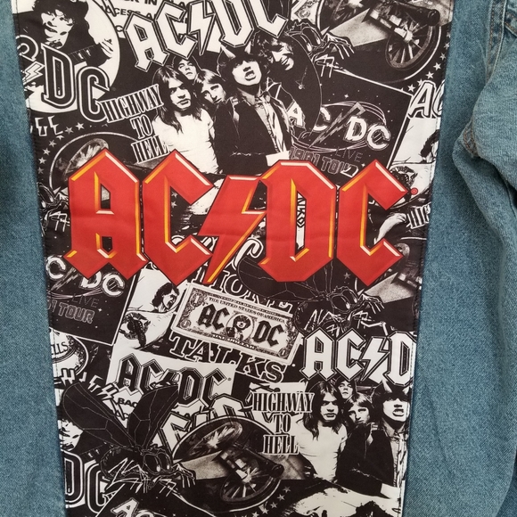 AC/DC Acid Wash Band Denim Jacket - Picture 6 of 8